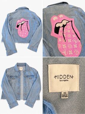 Hidden Los Angeles Cropped Denim Jacket LV/Rolling Stones